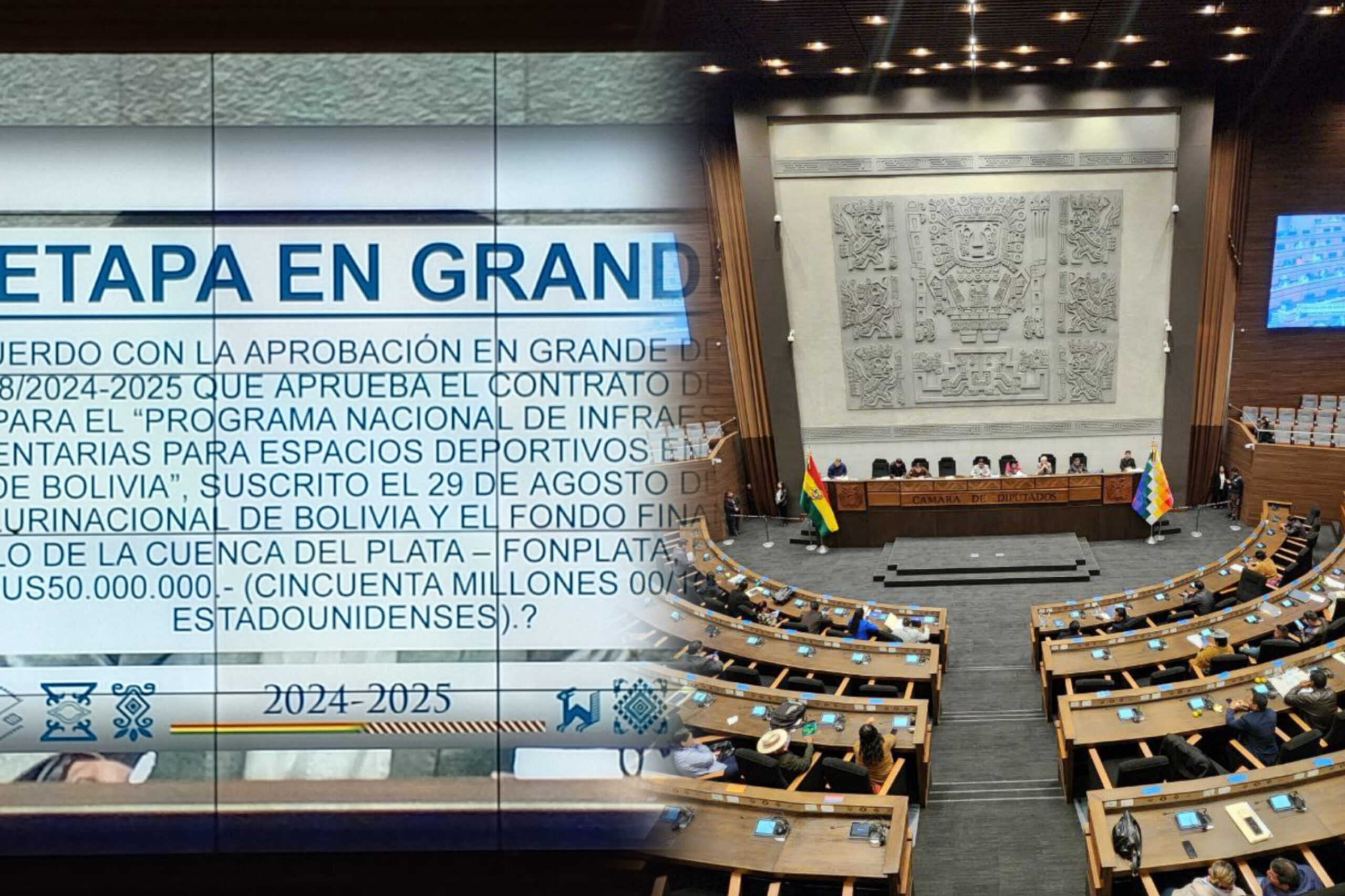 Diputados aprueban crédito de $us 50 millones del Fonplata para espacios deportivos escolares