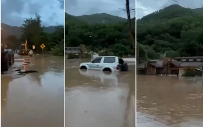 Samaipata sufre inundaciones por el desborde del río Achiras tras fuerte tormenta