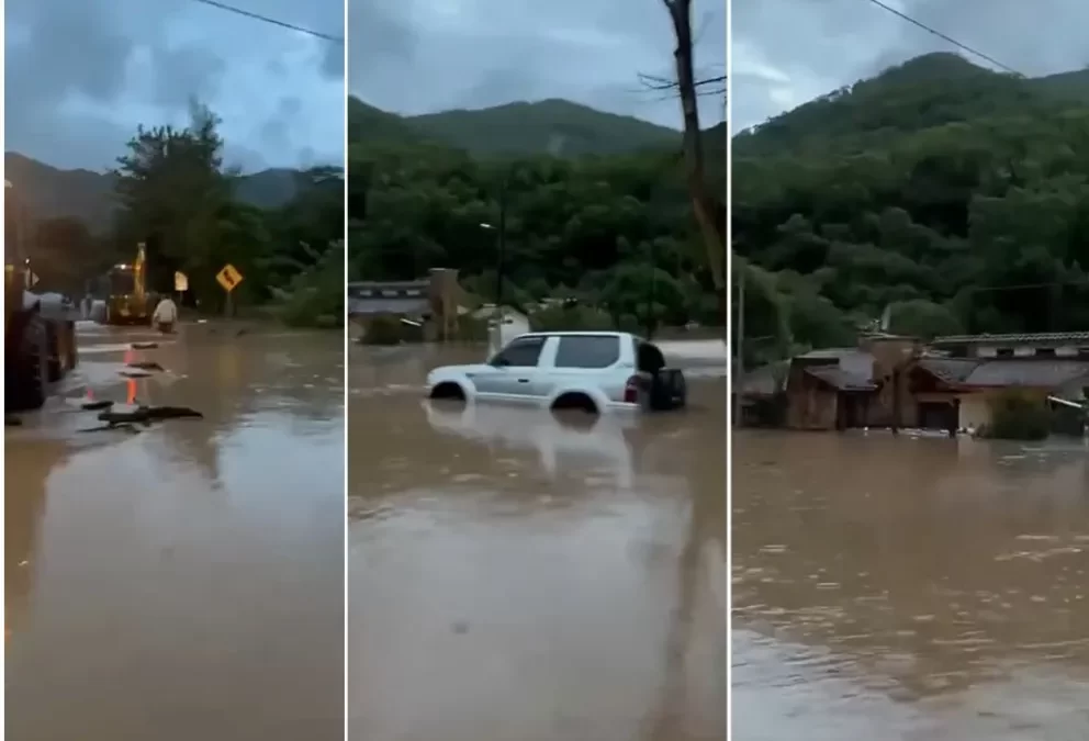 Samaipata sufre inundaciones por el desborde del río Achiras tras fuerte tormenta