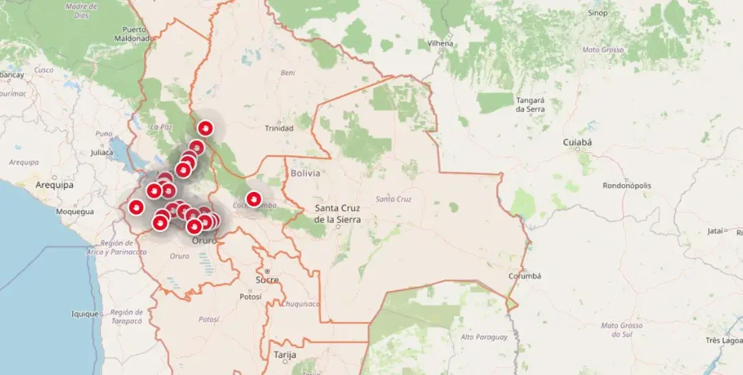 Bloqueos en Bolivia se concentran en La Paz y superan los 20 puntos, según reporte de la ABC